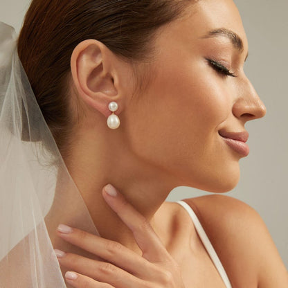 Natural Double Pearl Earrings
