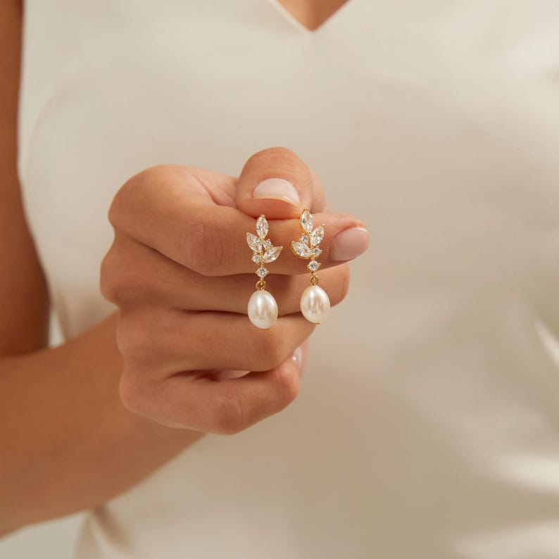 Formal Pearl Bridal Earrings