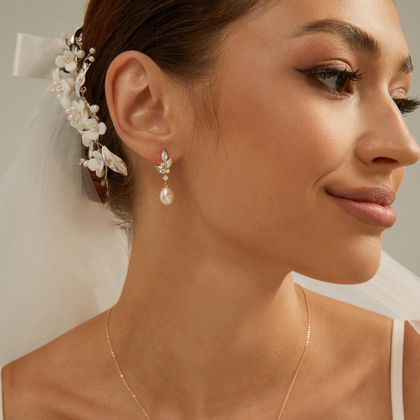 Formal Pearl Bridal Earrings