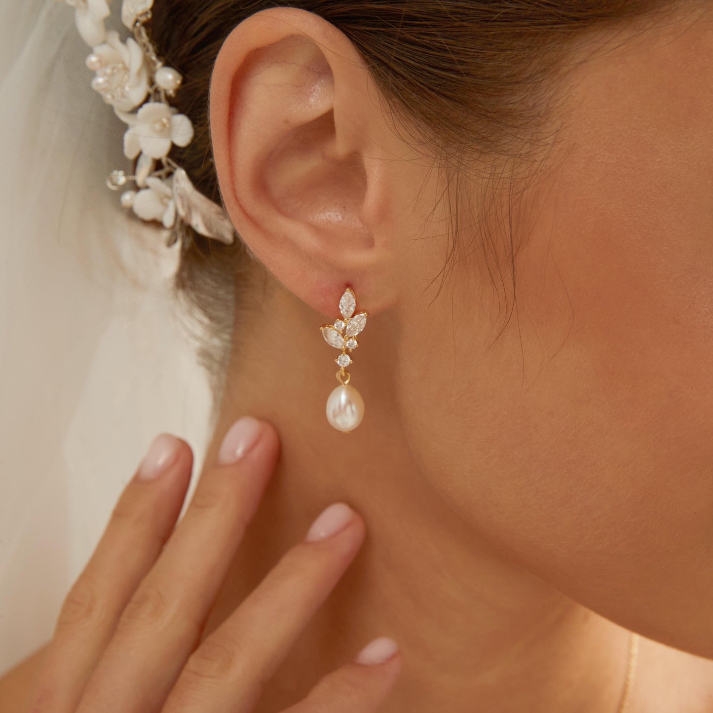 Formal Pearl Bridal Earrings