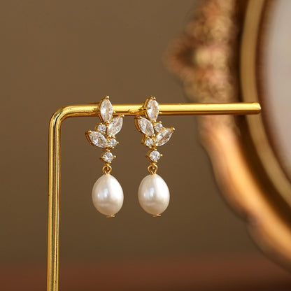 Formal Pearl Bridal Earrings