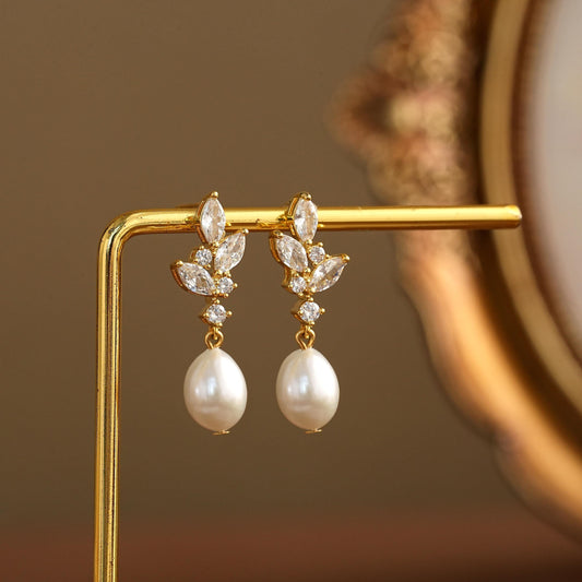 Formal Pearl Bridal Earrings