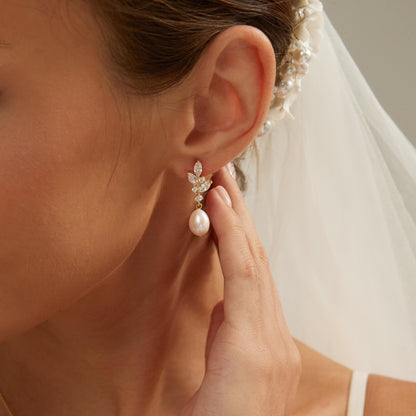 Formal Pearl Bridal Earrings