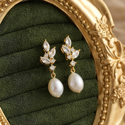 Formal Pearl Bridal Earrings