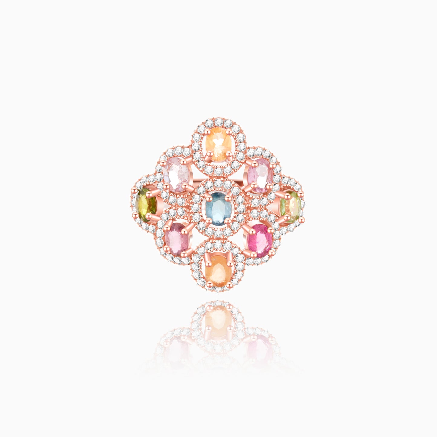 Ethereal Rainbow Garden Tourmaline Ring