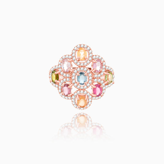 Ethereal Rainbow Garden Tourmaline Ring