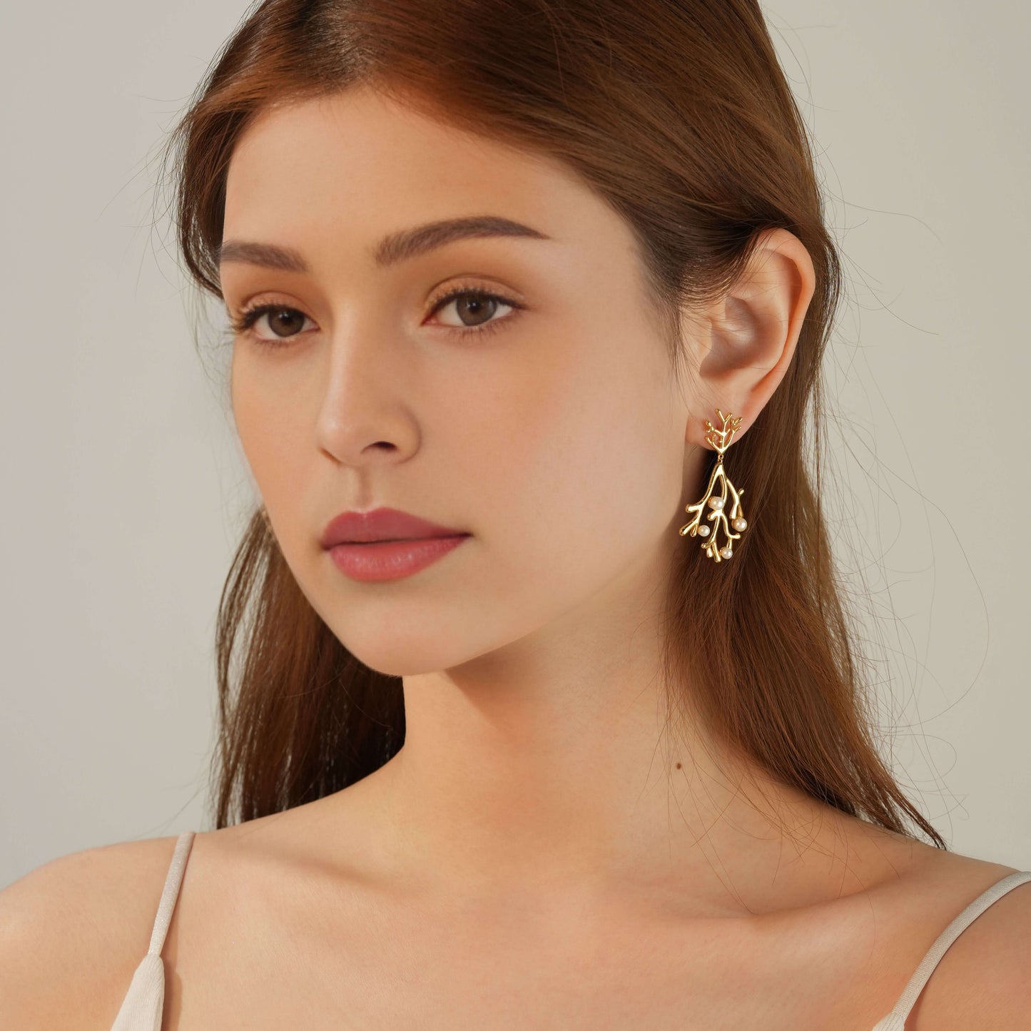Coral Pearls Earrings