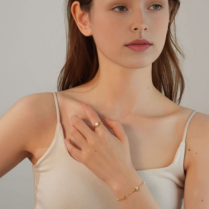 Beaded Gold Band Ring