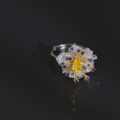Blue Petal Bloom Ring