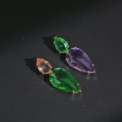 Dual Tone Drop Earrings