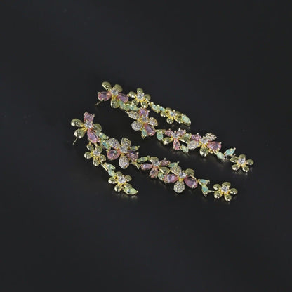 Golden Blossom Dangle Earrings