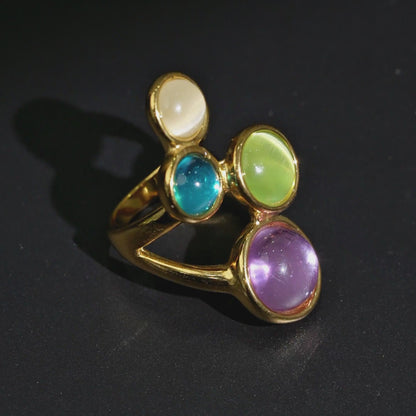 Gem Collage Cabochon Ring