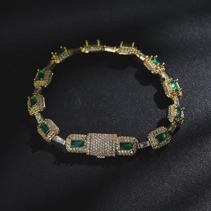 Emerald Geometry Link Bracelet
