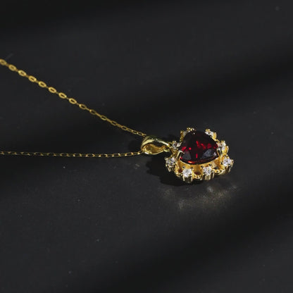 Romance Halo Garnet Pendant