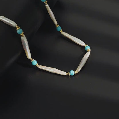 Elongated Baroque Necklace