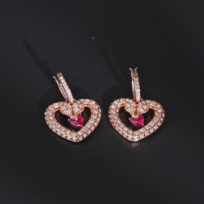 Sparking Heart Hoop Earrings