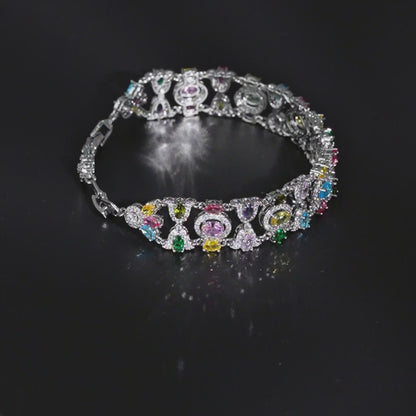 Multicolor Cluster Link Bracelet