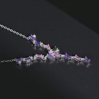 Pink Violet Y Necklace