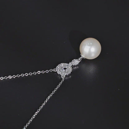 Pave Halo Pearl Jewelry Set