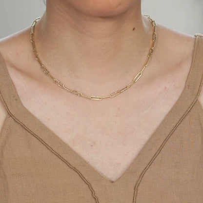 Gilded Paperclip Chain S925 Necklace