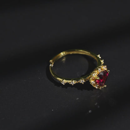Romance Halo Garnet Ring
