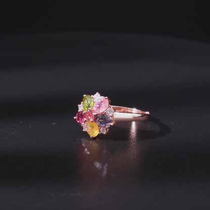 Tourmaline Five-Leaf Power Empowerment Ring