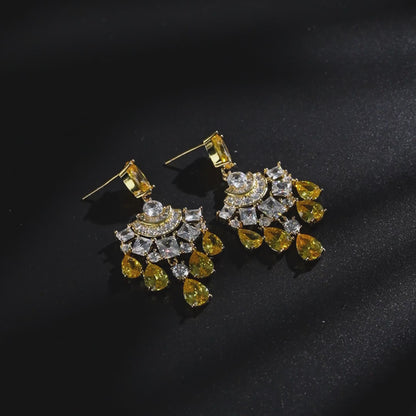 Halo Fan Drop Earrings