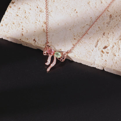 Tourmaline Bow Hugging Pendant