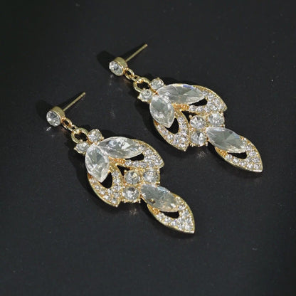 White Crystal Sparkle Drop Earrings