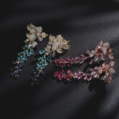 Ombre Petal Cascade Earrings