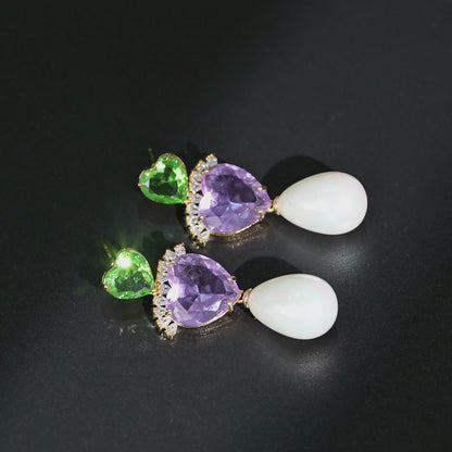 Twins Heart Peals Earrings