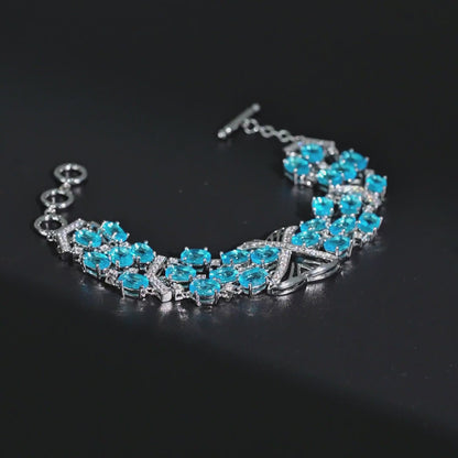 Blue Tide Oval Link Bracelet
