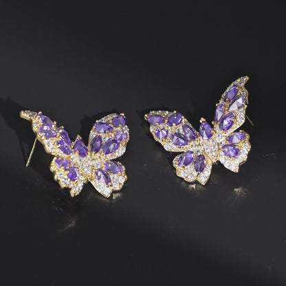 Petal-Wing Butterfly Stud Earrings