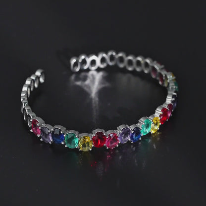 Multi-color Spectrum Open Bracelet