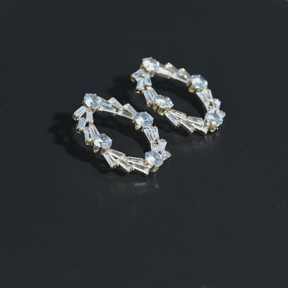 Oval Sparkle Loop Earrings