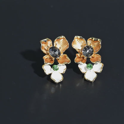 Dual-Color Blossom Earrings