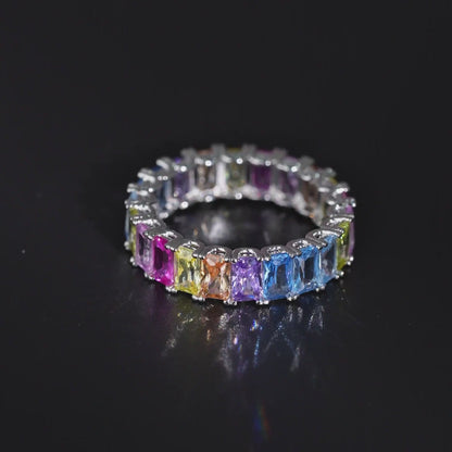 Silver Block Band Ring