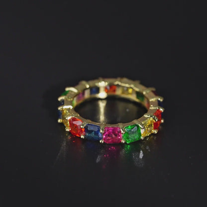 Golden Block Band Ring