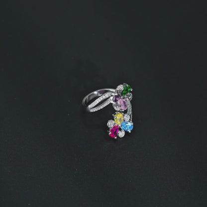 Double Bloom Wrap Open Ring