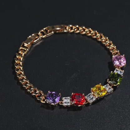 Rainbow Cube Chain Bracelet