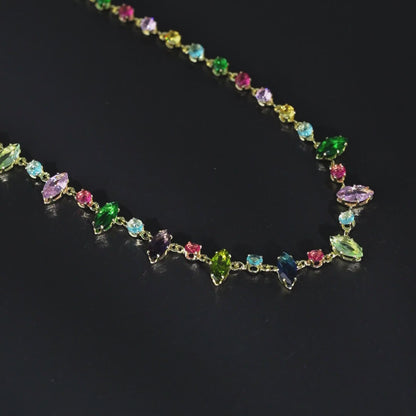 Multi-color Mixed Marquise Necklace