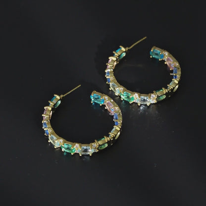 Multi-color Split C-Hoop Earrings