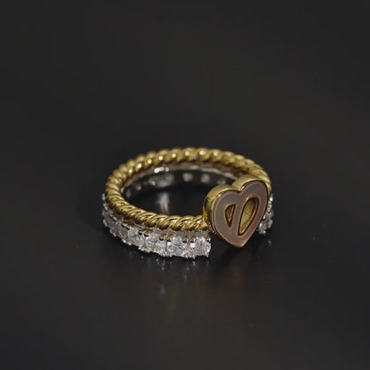 Heart Stacking Rings 2Pcs