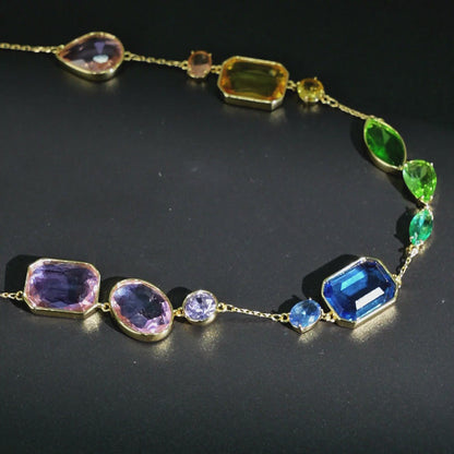 Aurora Cascade Gemline Necklace -- Plus