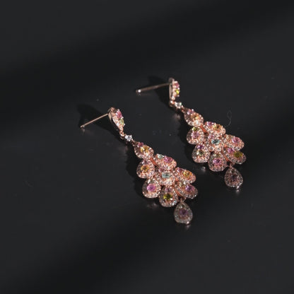 Vertical Petal Tourmaline Earrings