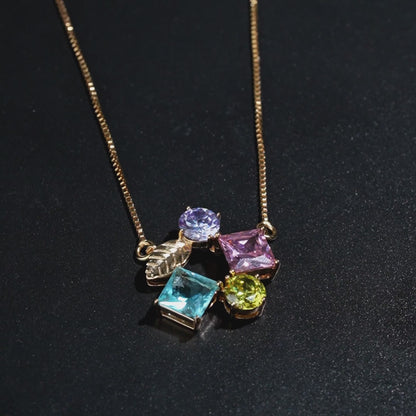 Rainbow Charm Geometry Necklace