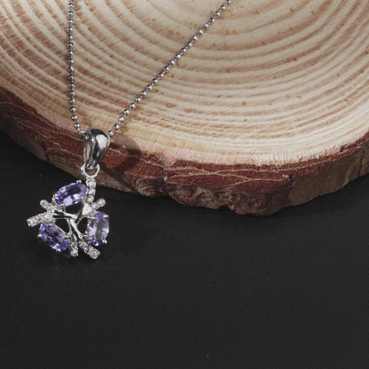 Tanzanite Protection Halo Pendant