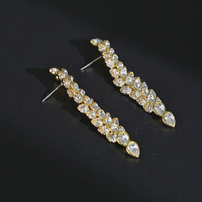 Golden Leaf Drop Earrings