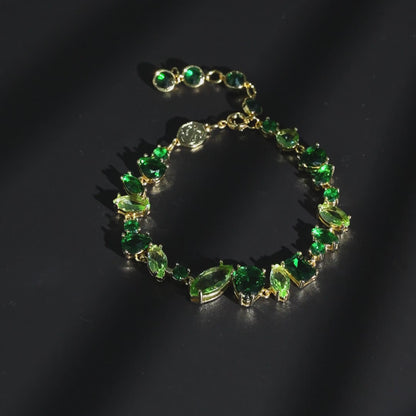 Green Mosaic Link Bracelet