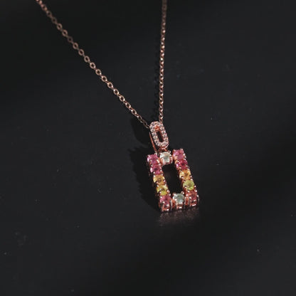 Rectangular Frame Tourmaline Necklace